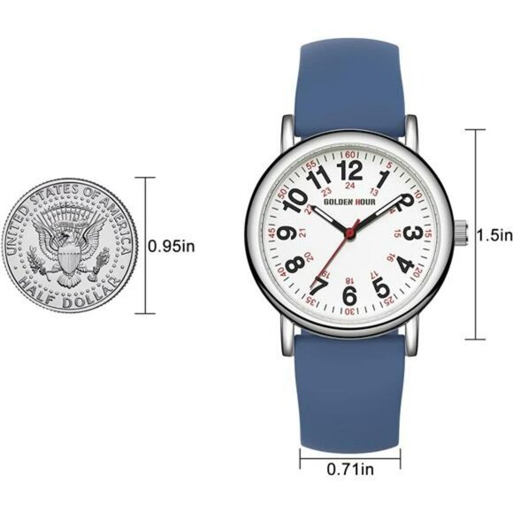 Waterproof Nurse Watch Medical Military Time Silicone Band Easy Read Second Hand - Picture 4 of 7